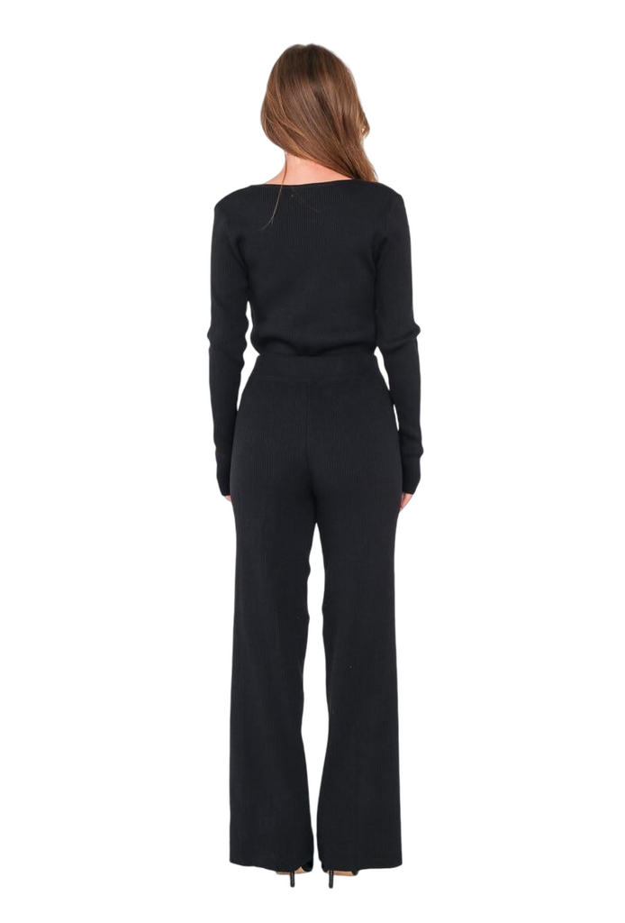 Women Pants Set with Long-sleeved Top Both Pieces are Ribbed and very Elastic image 3