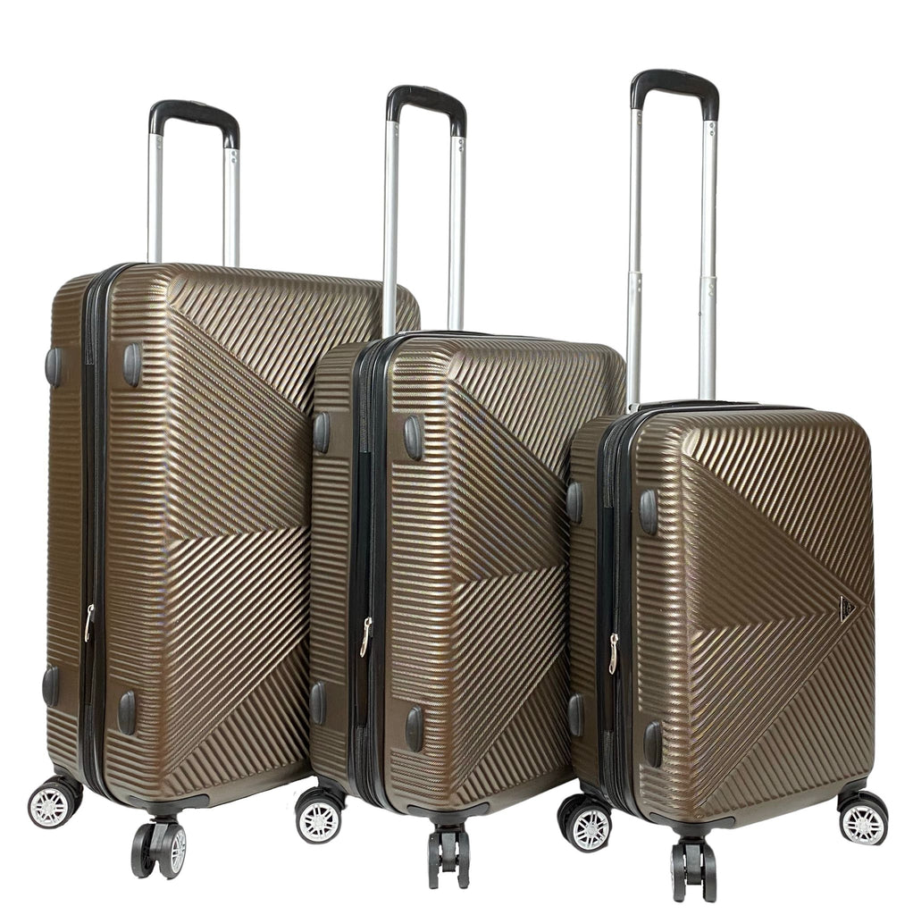 4 Wheel Hard Shell Luggage Travel Trolley Set Of 3 ABS Holiday Suitcase Bags image 3