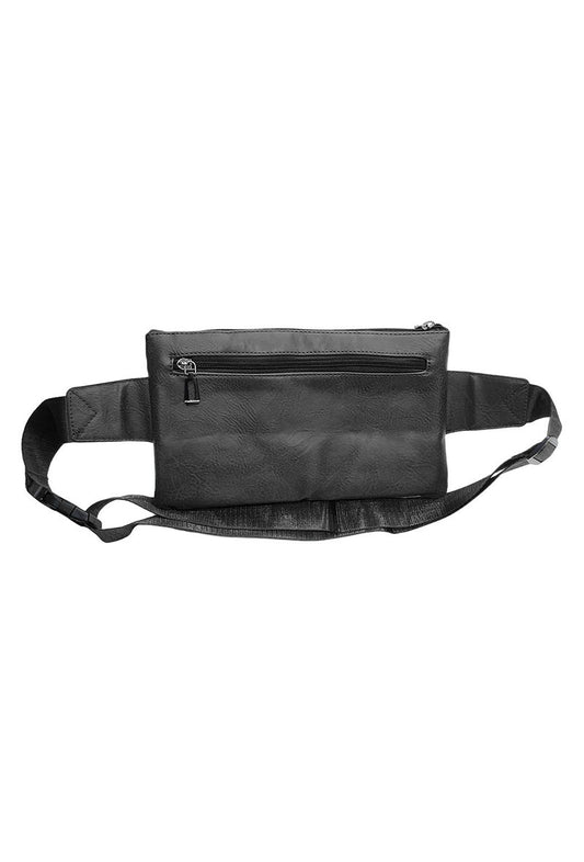 Double Pocket Flat Belt Bag Bumbag Waist Belt Pouch Work Office Holiday Travel image 1