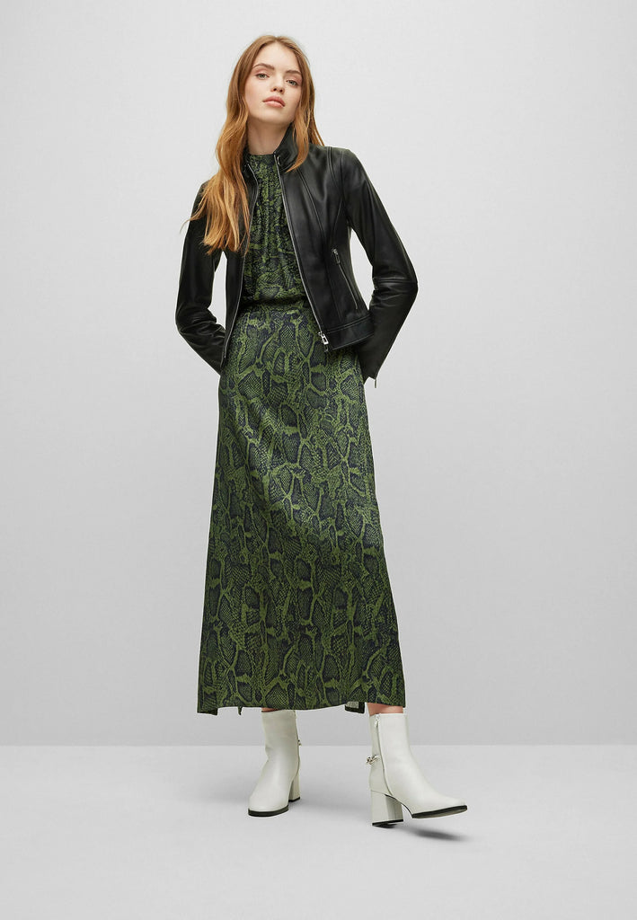 Ladies Real Leather Fitted Biker Jacket Casual Coat Black Winter Zipped Jacket image 1