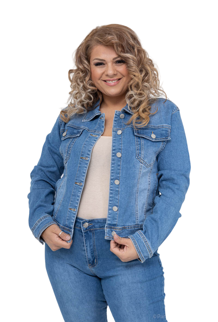 Women Plus Size Jeans Jacket Stylish Classic Big Size Denim Jacket image 0