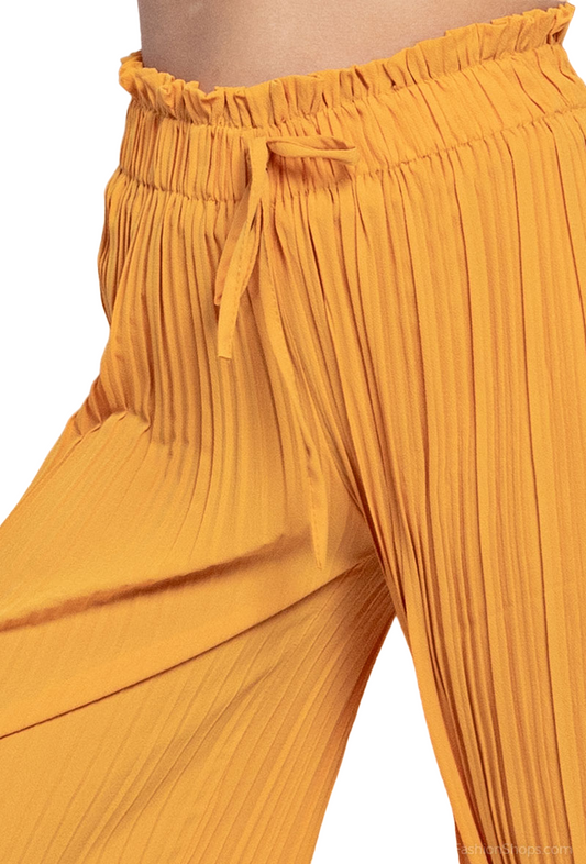 Ladies Pleated Trousers Wide Leg Pants Holiday Harem Pleated Baggy Trousers image 1