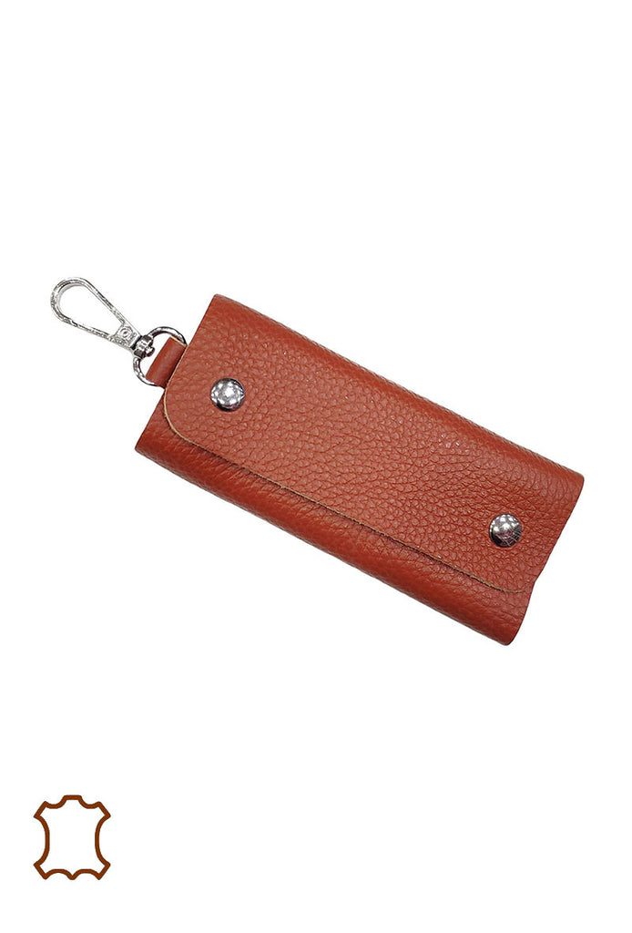 Unisex Large Leather Key Ring Holder Multi Coloured Large Carabiner Key Pouch image 2