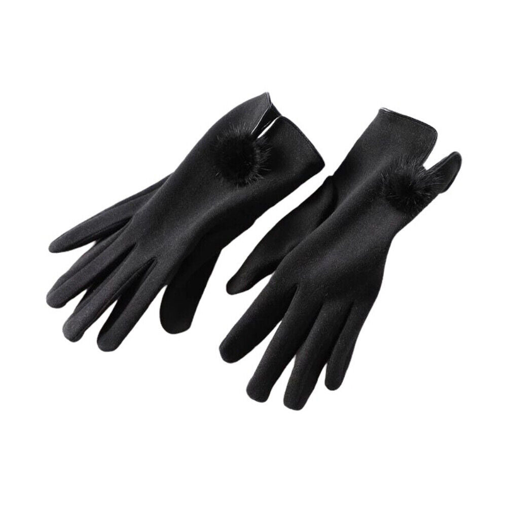 Ladies Gloves Women Winter Pom Pom Touchscreen Driving Windproof Warm Wool Glove image 4