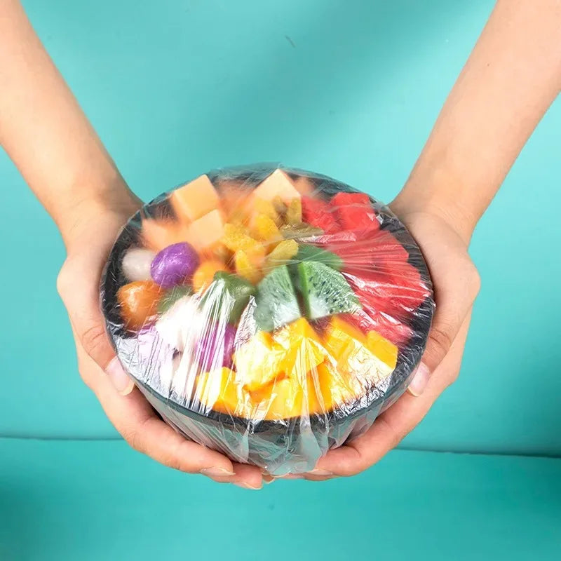 Disposable Food Cover Saran Wrap Bowel Cover Food Grade Fresh-keeping Plastic Bag Kitchen Storage Accessories