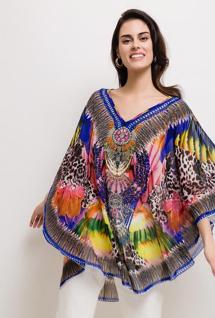 Ladies Loose Printed Top Fluid Top Light and Semi-transparent Beach Top image 2