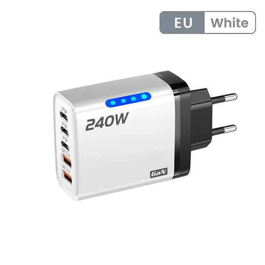 240W 5 Ports USB PD Charger Type C Quick Charge Phone Chargers USB Fast Charging Adapter For Various Types Of Mobile Phones New