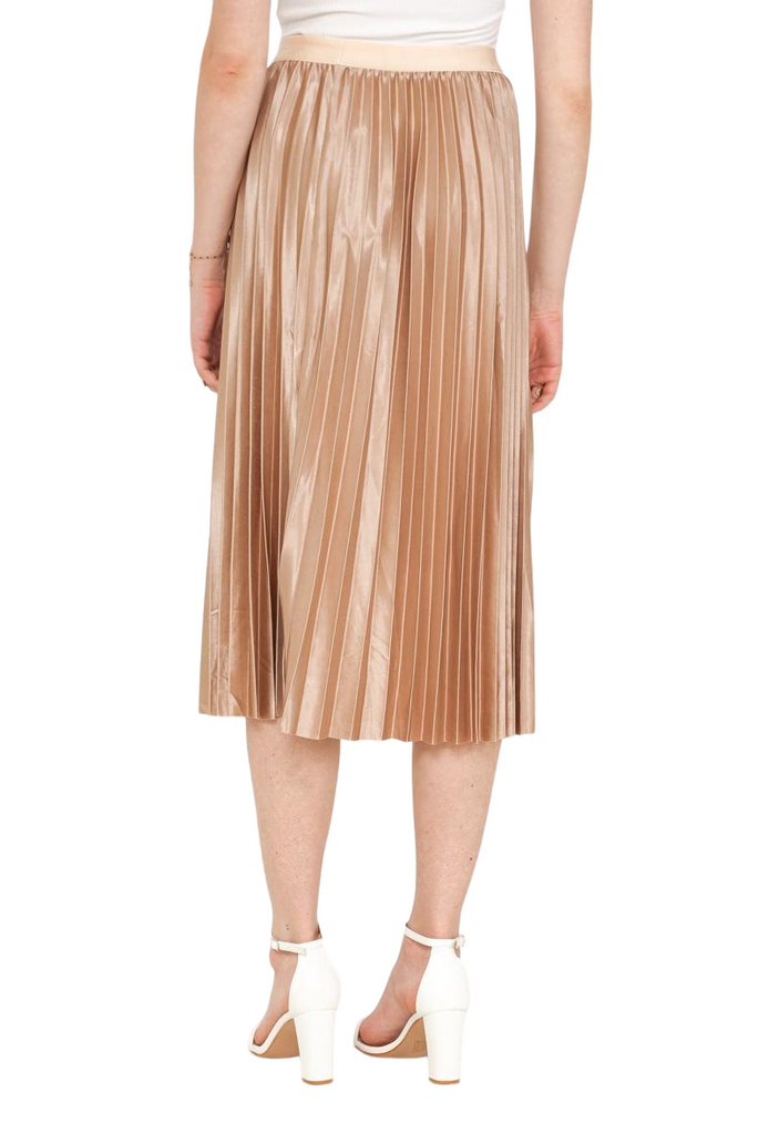 New Women's Ladies High Elastic Stretch Pleated Swing Flared Midi Skater Skirt image 8