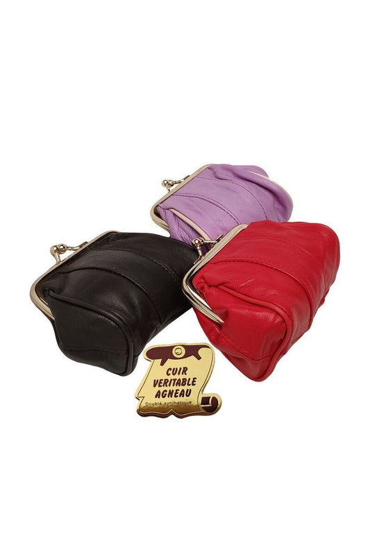 Ladies High Quality New Leather Clip Top Clasp Purse Money Pouch Coin Wallet image 1