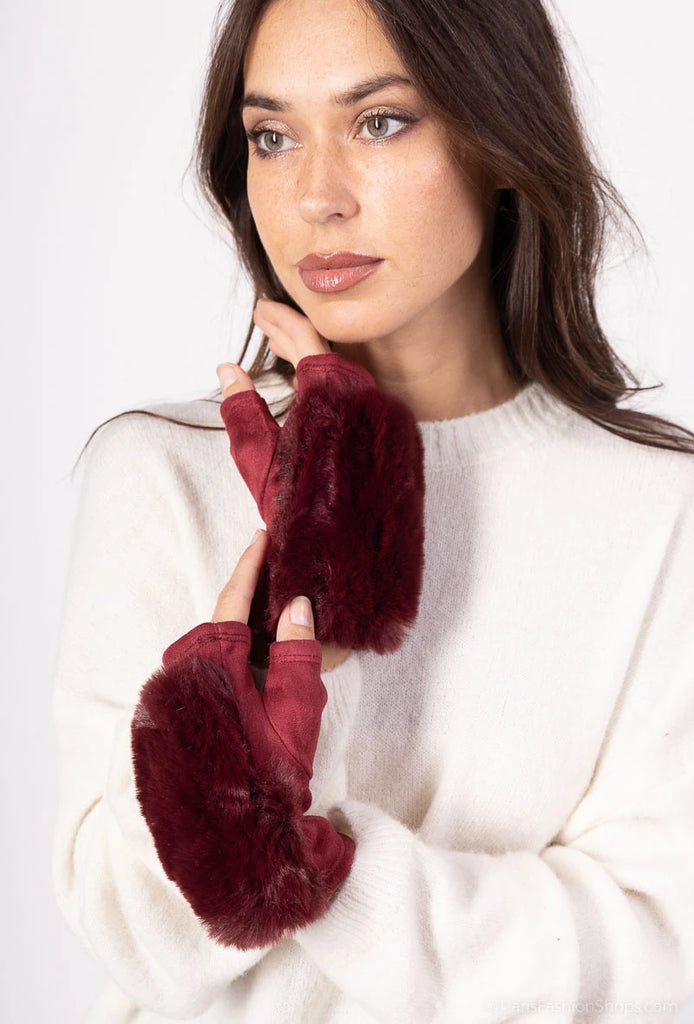 Half finger mitten - Faux fur image 0