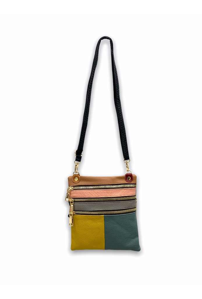 Ladies Leather Multi-coloured Crossbody Shoulder Messenger Work Utility Bag image 2