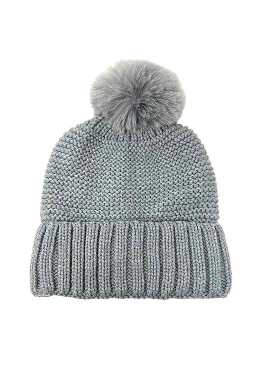 Women's Faux Fur Pompon Cap Faux Fur Lining Extra Warm Soft Comfortable Cap image 0
