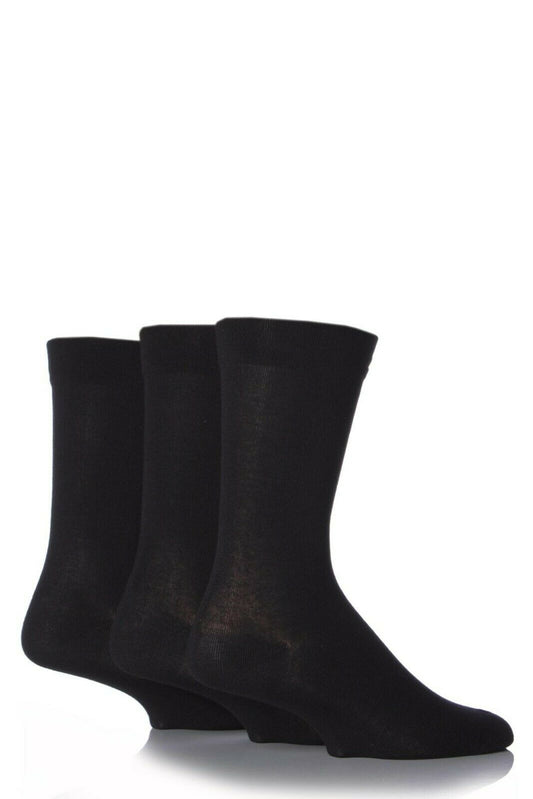 3 Pairs Gents Black Socks Outdoor Work Office Quality Classic Socks UK Size 6-11 image 1