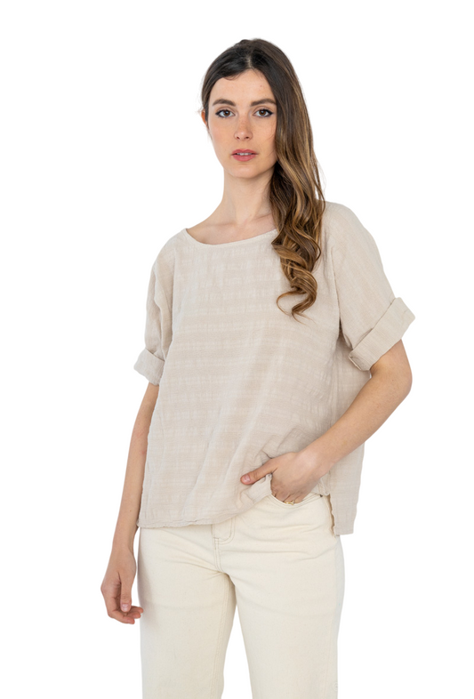 Women’s Italian Plain Shirt 100% Cotton Lightweight Big Plus Size Top image 0