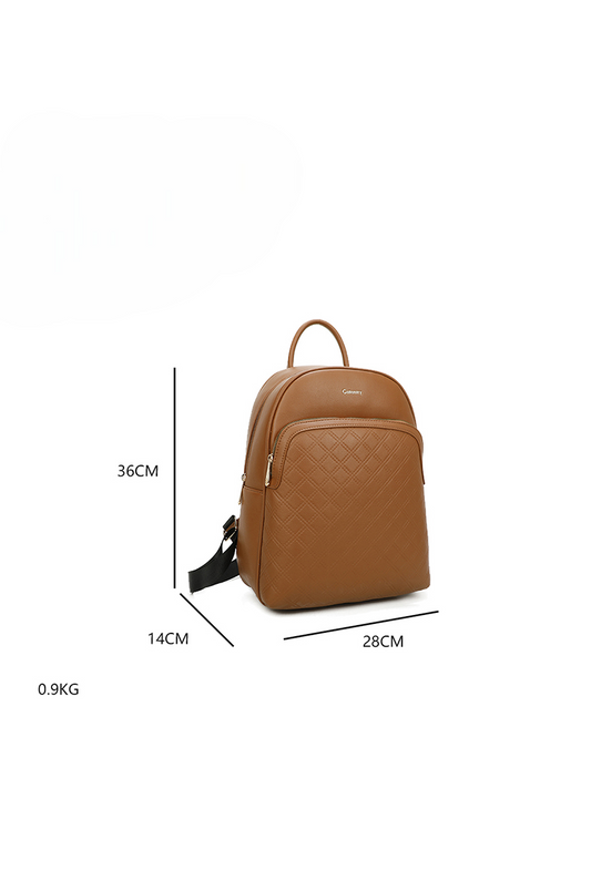 Ladies Stylish Backpack Quilted Pattern Zipper Pocket Elegant and Functional image 1