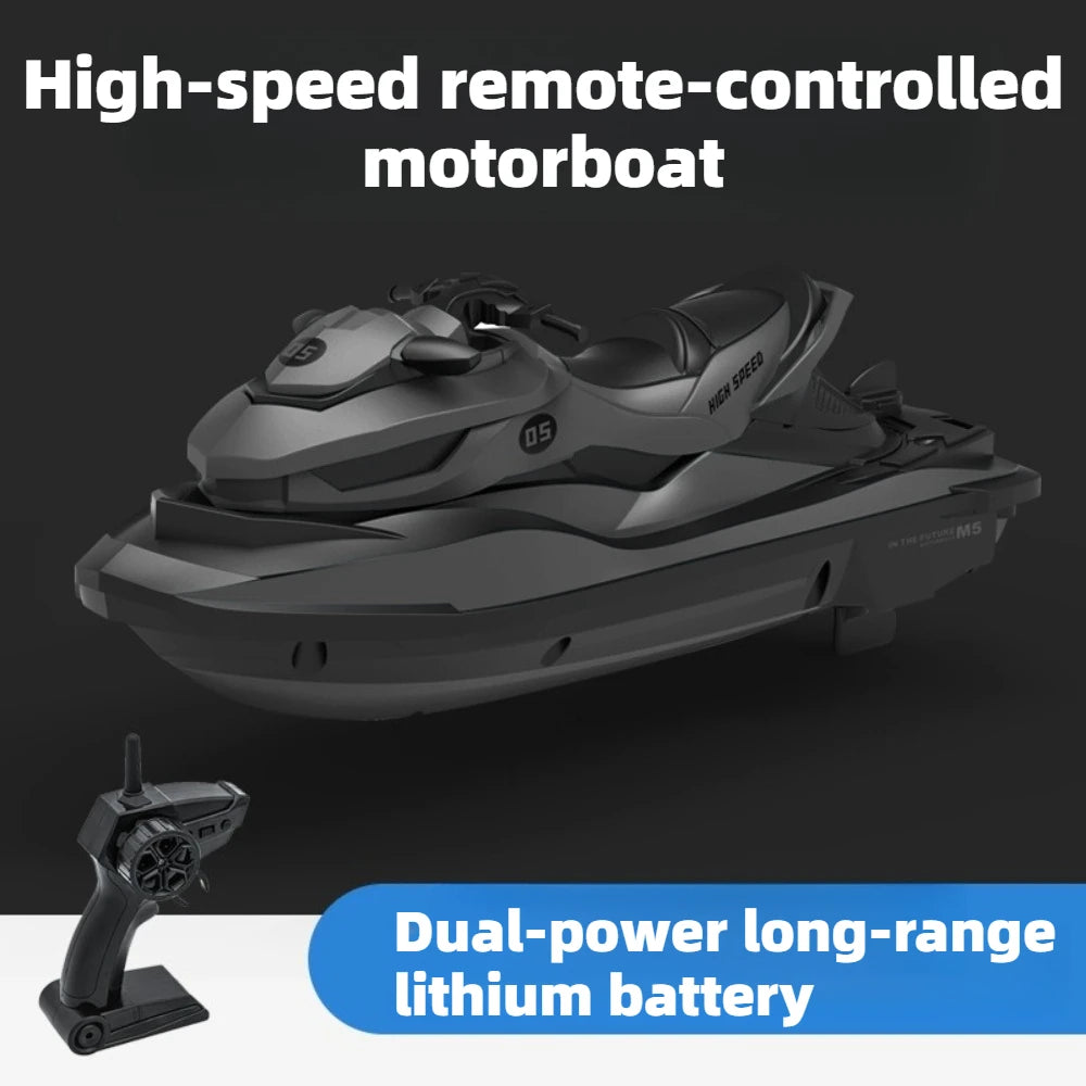 Waterproof 2.4G Remote Controlled Electric Speedboat Toy High Speed RC Racing Motorboat Rechargeable RC Boat Birthday Gift