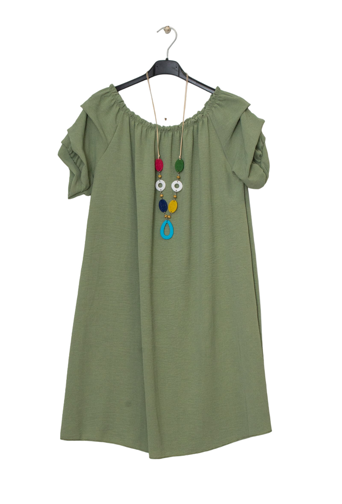 Ladies Dress Tunic Summer Top Necklace T Shirt Holiday Mid Length Top Dress image 10