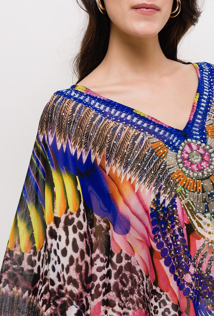 Ladies Loose Printed Top Fluid Top Light and Semi-transparent Beach Top image 1