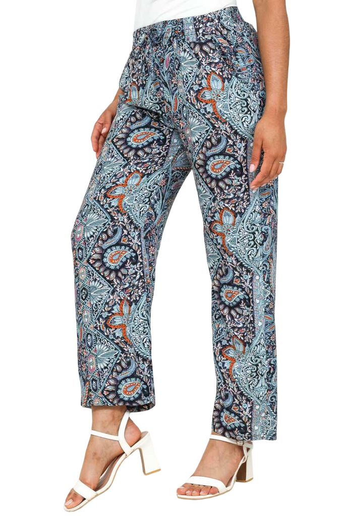 Ladies Women’s Trousers Palazzo Trousers Baggy Wide Leg Flared Pants Printed Pan image 8