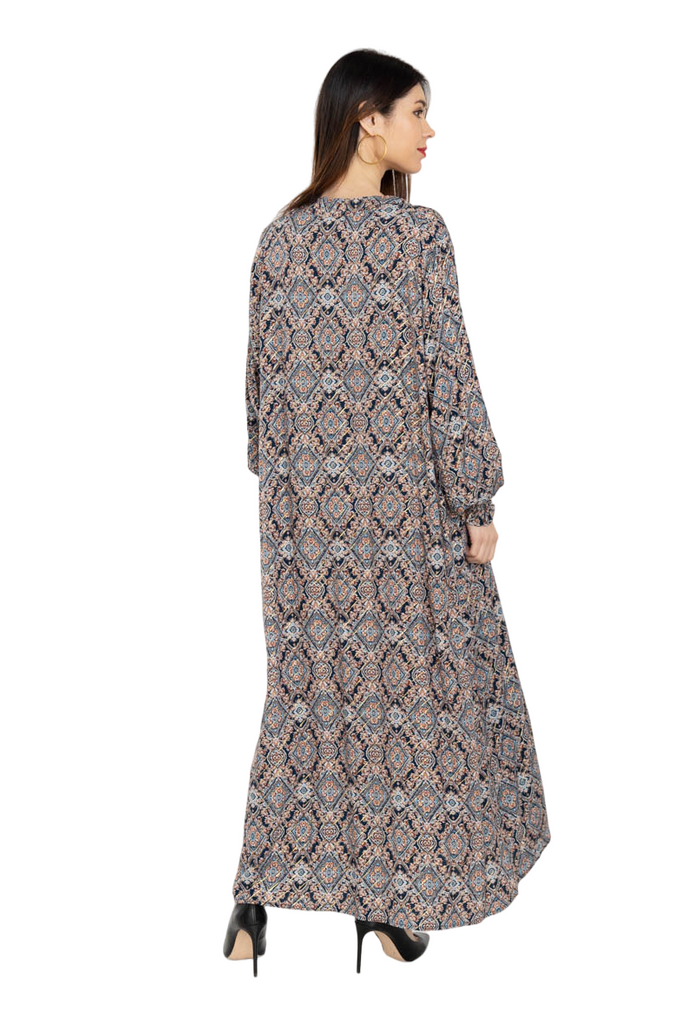 Ladies Long Dress Summer Holiday Casual Dress Maxi Long Shirt Long Sleeves Dress image 3