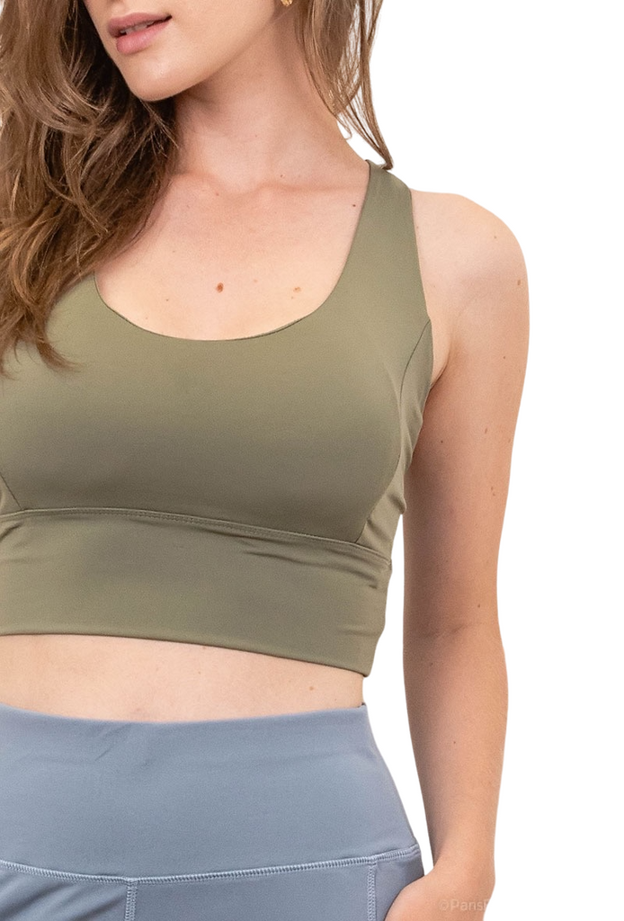 Womens Padded Sports Bra Cross Back Strappy Yoga Running Gym Fitness Tops Vest image 1