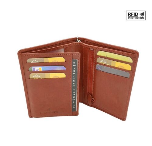 Men's Leather RFID Chain Wallet Multi Pockets Trifold Card Cash Coin Holder image 7