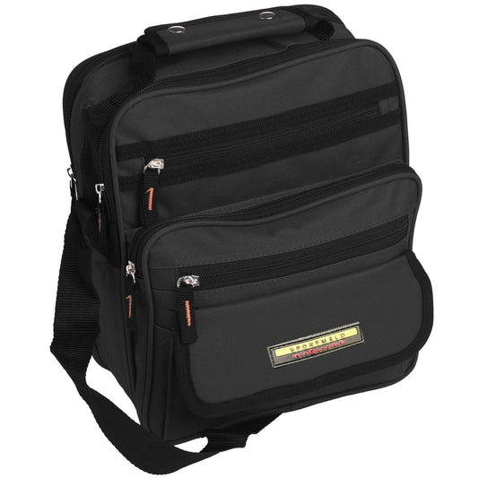 Unisex Large Canvas Bag Multiple Pockets Top Handle Lightweight Black Work Bag image 0