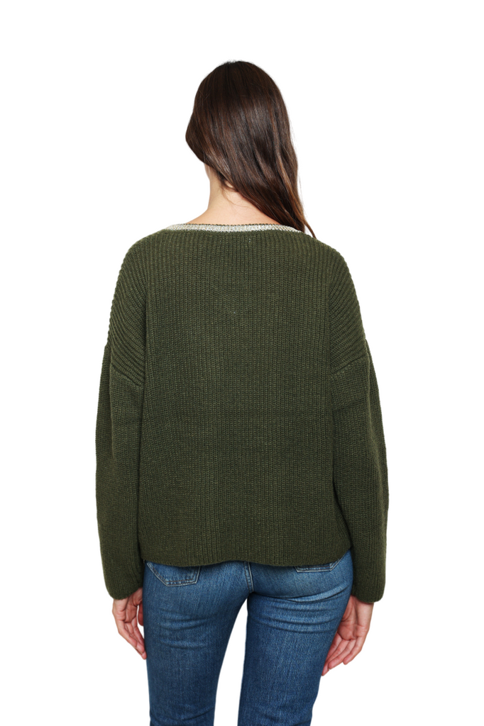 Women's Jumper Stylish Oversized Gold V-neck Wool Sweater Plain Pullover Sweater image 5