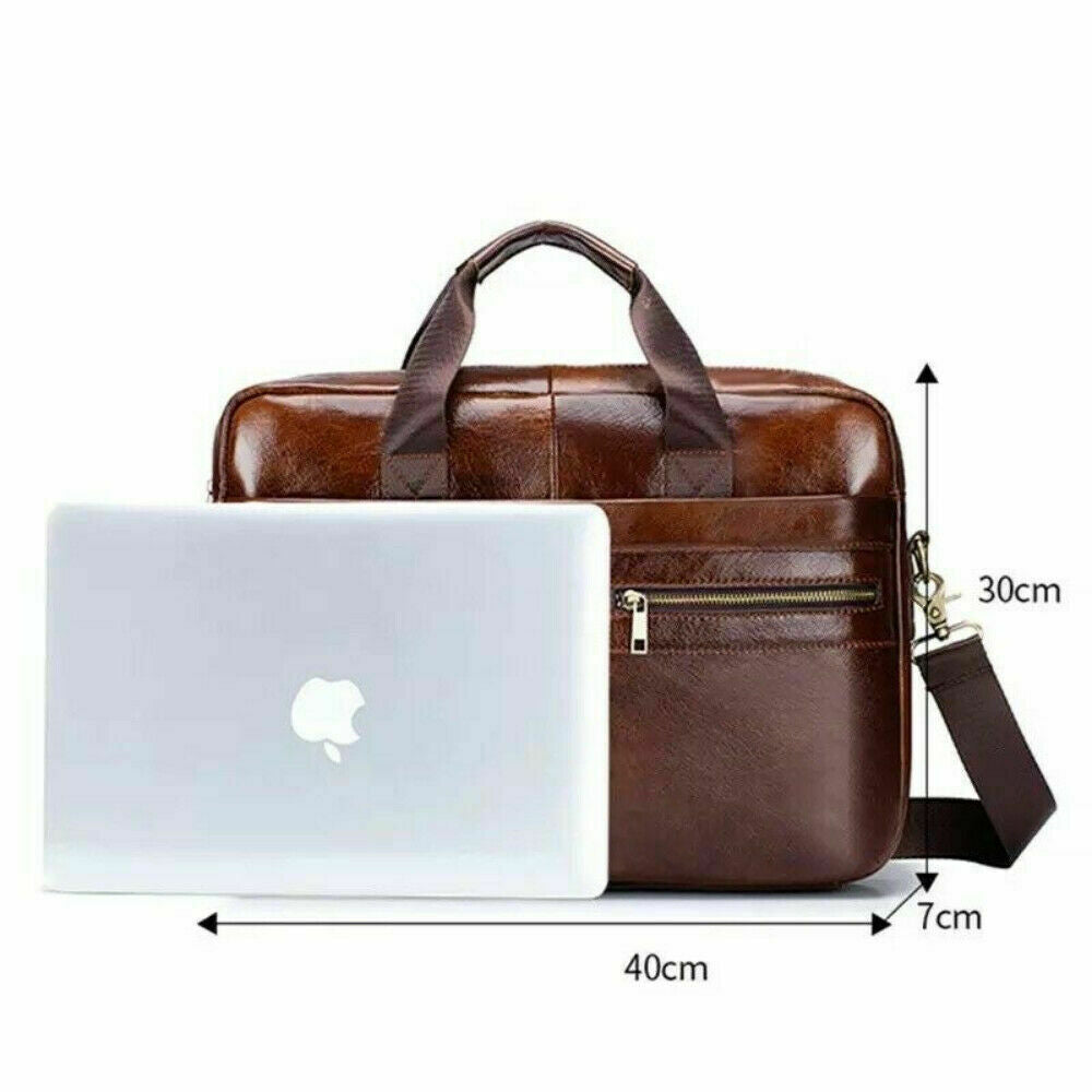 Briefcase Leather Laptop Messenger Shoulder Work Travel Handbag Satchel image 3
