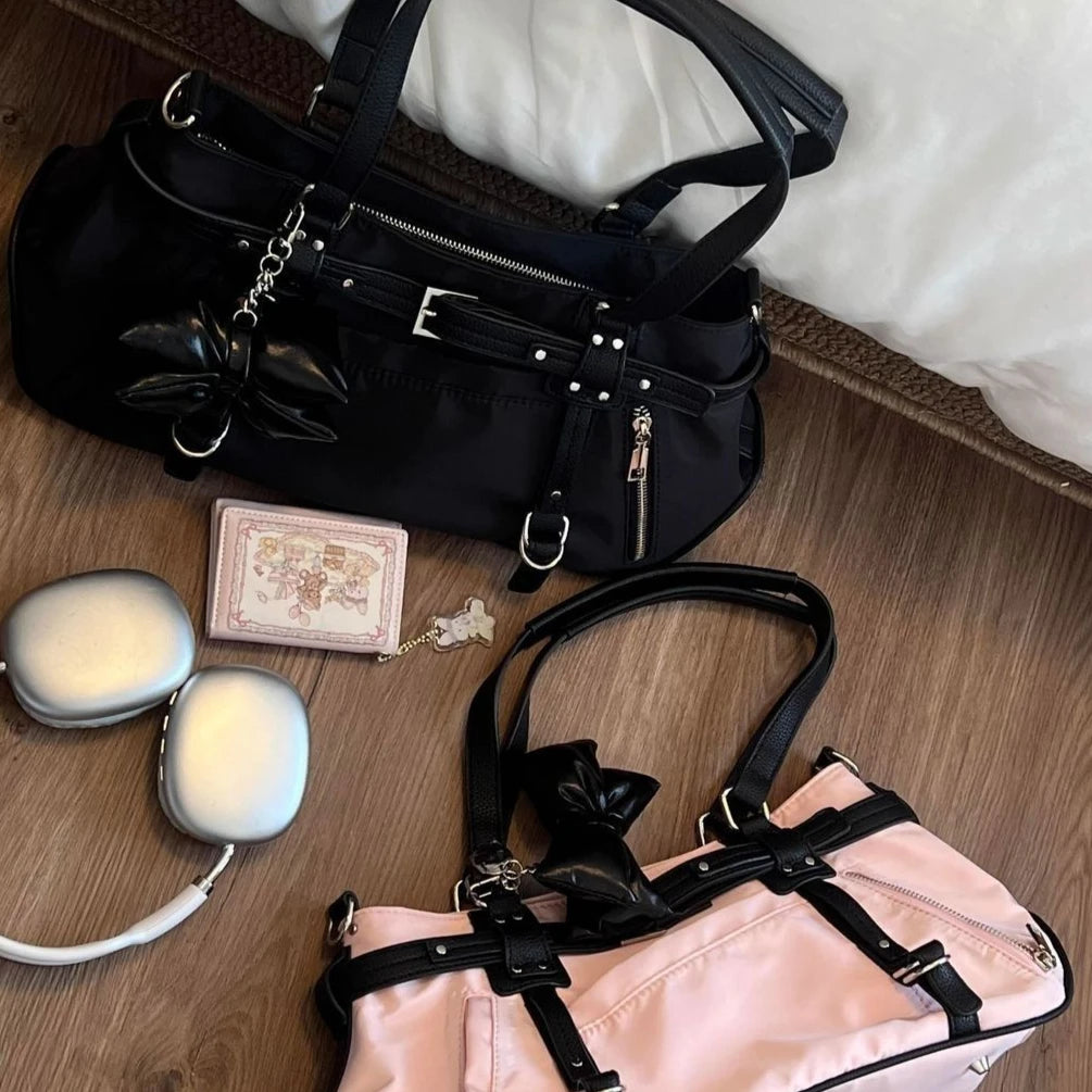 Korean Cute Harajuku Style Y2k Large Capacity Handbag Shoulder Bags Nylon Waterproof Cloth Commuter Storage Bags Women's Bag