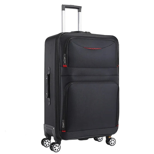 Large Capacity Suitcase with Combination Lock Luggage Travel Boardable Waterproof Oxford Fabric Trolley Case 28-Inch Oversized
