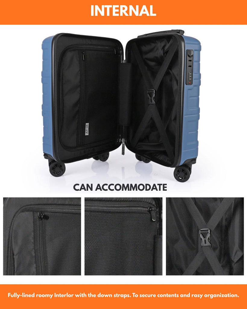 Ryanair, EasyJet & Wizz Air 40x30x20 Underseat Cabin Bag, Detachable Wheels Carry On Luggage, Lightweight Flight Approved Travel Suitcase