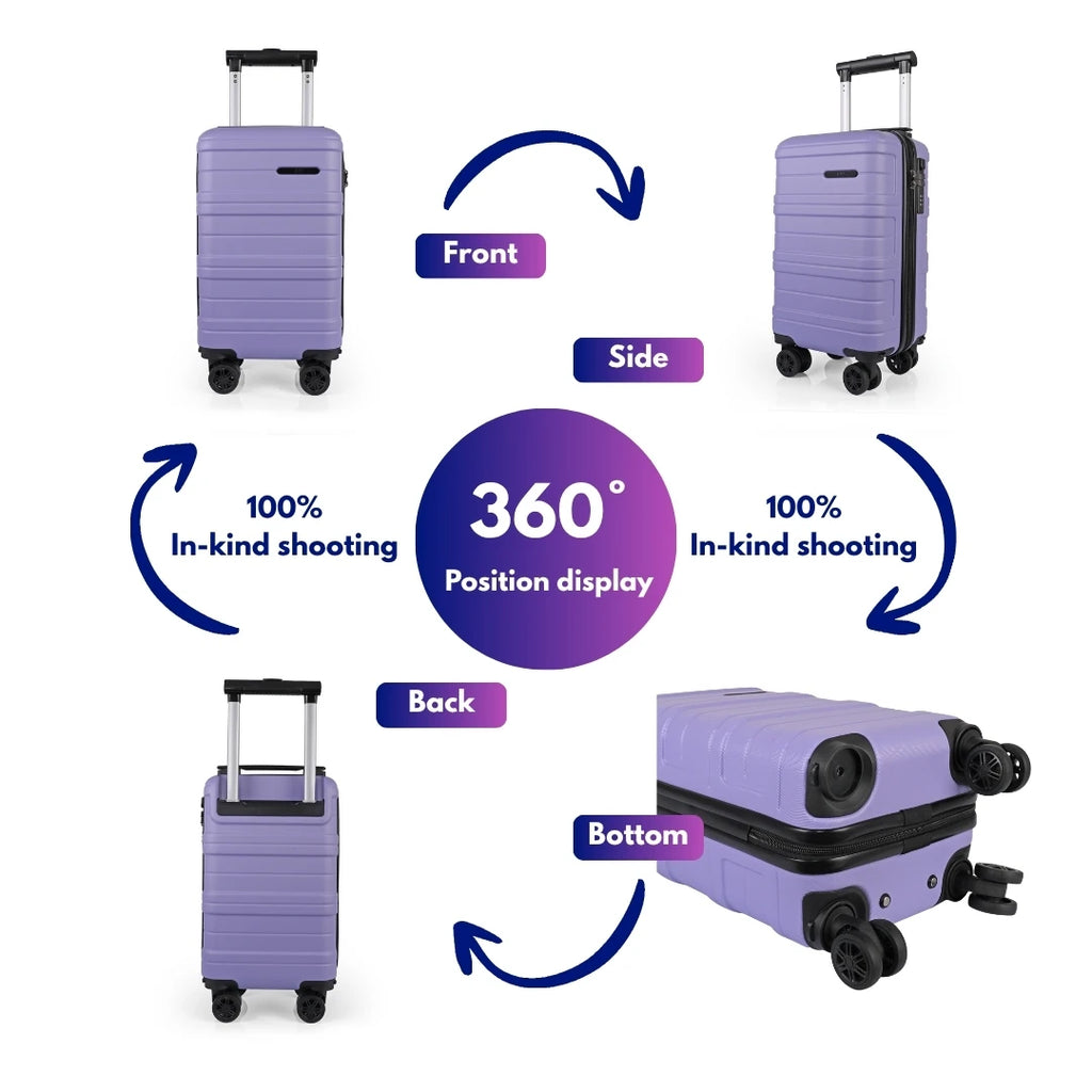 Ryanair 40x25x20 Cabin Suitcase with Detachable Wheels, Underseat Carry On Luggage, Airline Approved Cabin Bag for EasyJet & Wizz Air