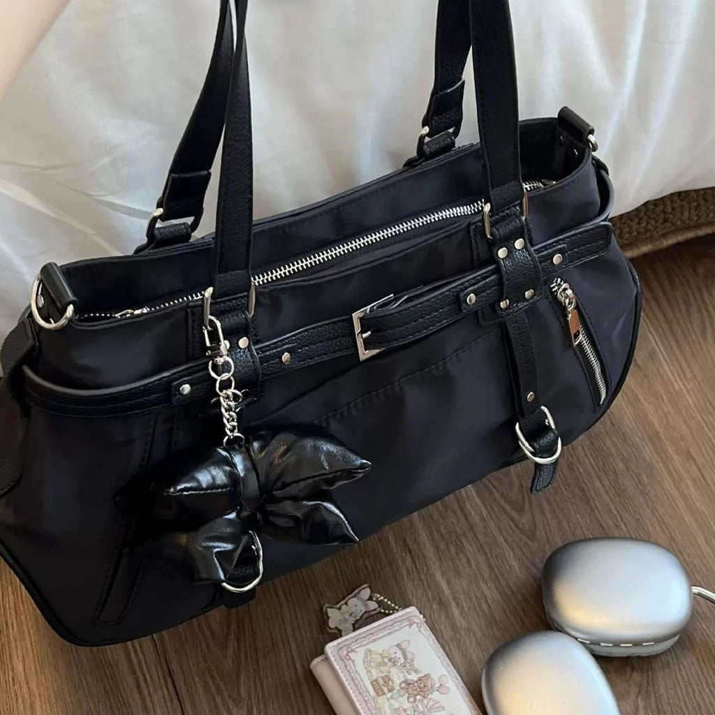 Korean Cute Harajuku Style Y2k Large Capacity Handbag Shoulder Bags Nylon Waterproof Cloth Commuter Storage Bags Women's Bag