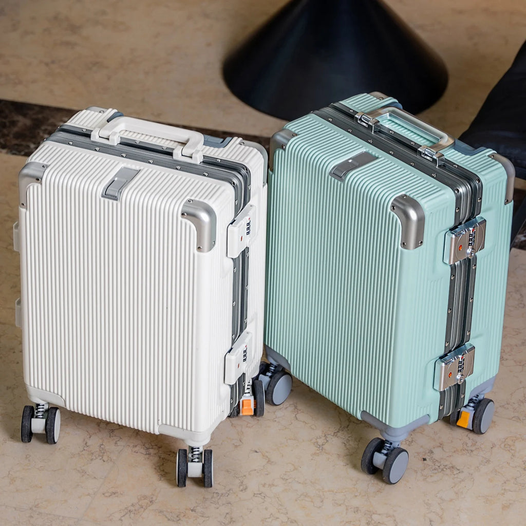 16"/20"/22"/24"/26"/28" Large Capacity Suitcase Fashoin Rolling Luggage Travel Aluminum Frame Case with Wheel Alloy Trolley Bags