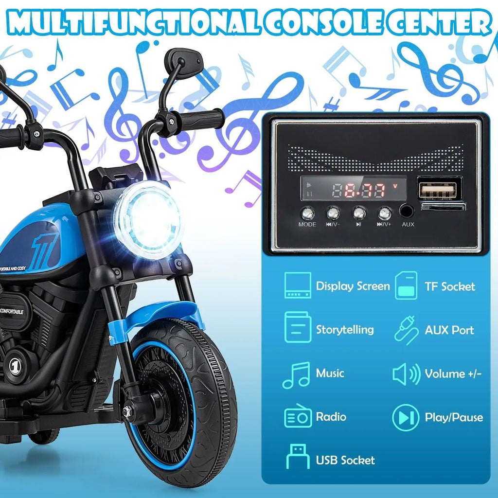 DORTALA 6V Kids Ride On Motorcycle Electric Battery Powered Off-Road Motorbike w/Music