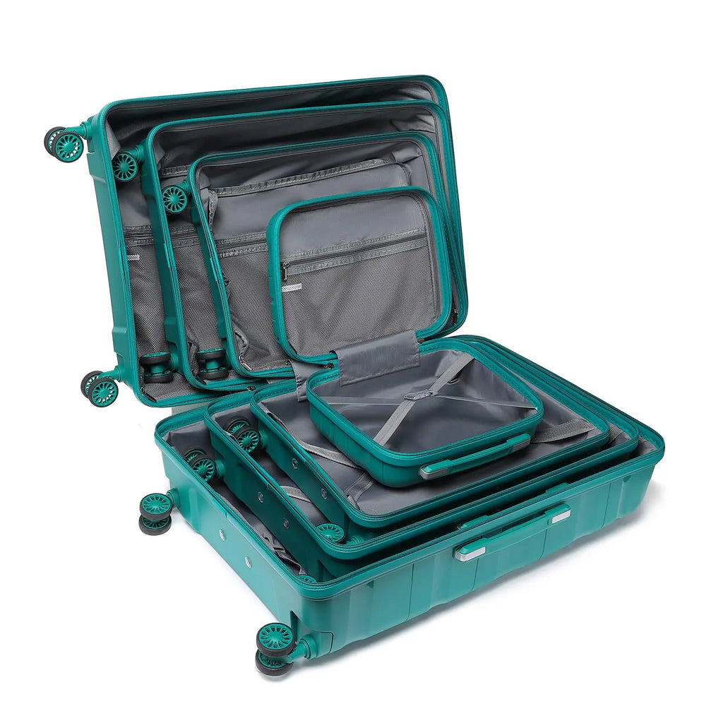 Luggage 4-Piece Lightweight Polypropylene Hard Shell Suitcase Set with TSA Locks & Spinner Wheels - 14"/20"/24"/28"