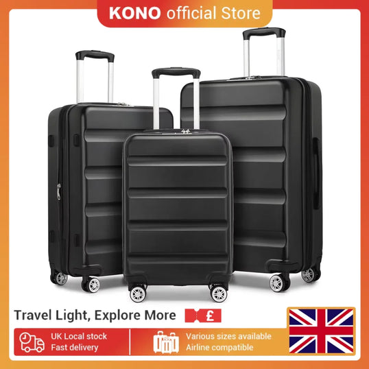 3-Piece Hard Shell Luggage Set - TSA Lock, Lightweight ABS Spinner Suitcases (20/24/28 Inch) for Travel