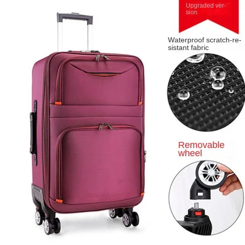 Large Capacity Suitcase with Combination Lock Luggage Travel Boardable Waterproof Oxford Fabric Trolley Case 28-Inch Oversized