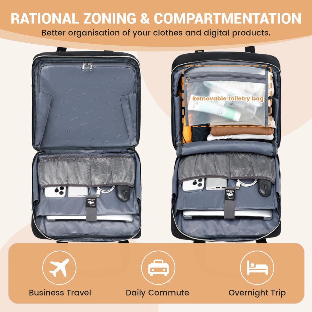 RUCYEN Rolling Laptop Bag Rolling Briefcase for Men & Women,Laptop Briefcase on Wheels Carry On Bag for Business Travel 18 Inch