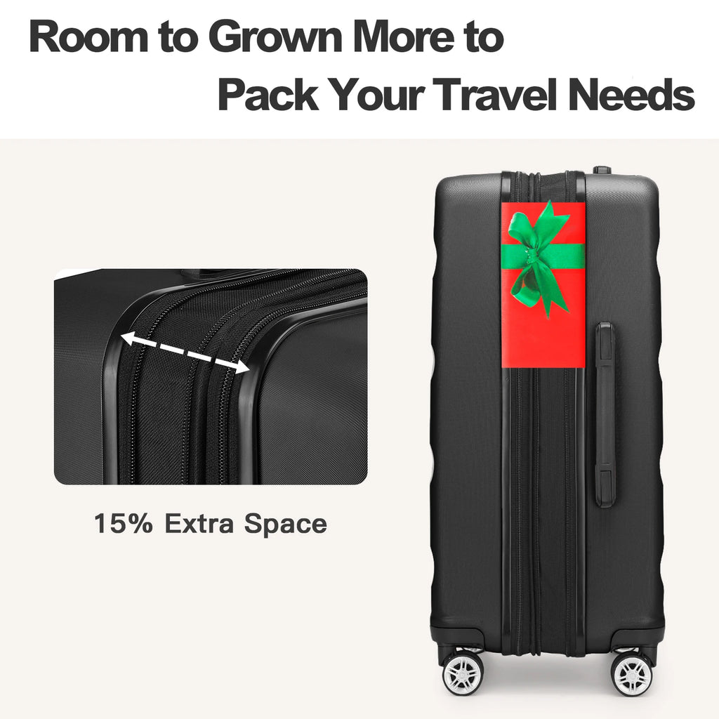 3-Piece Hard Shell Luggage Set - TSA Lock, Lightweight ABS Spinner Suitcases (20/24/28 Inch) for Travel