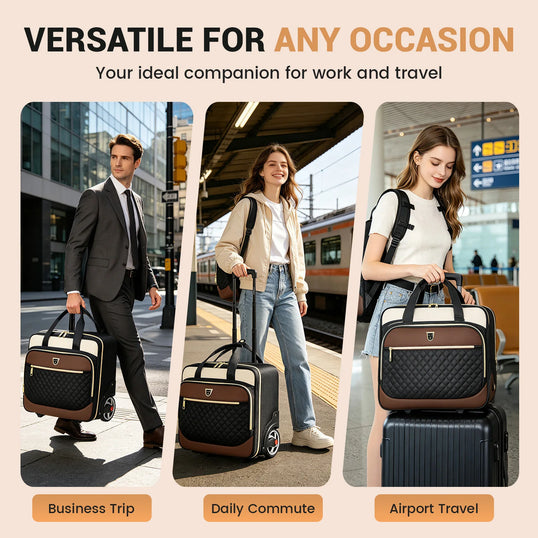 RUCYEN Rolling Laptop Bag Rolling Briefcase for Men & Women,Laptop Briefcase on Wheels Carry On Bag for Business Travel 18 Inch