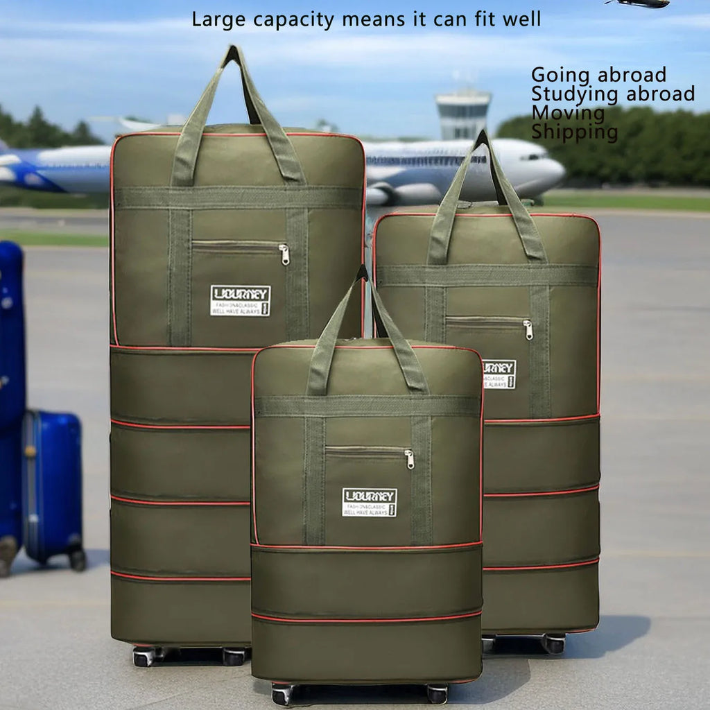 Folding Travel Bag, Luggage Compartment, Swivel Wheel Storage Box, Large Capacity Telescopic Luggage Bag, Overnight Bag