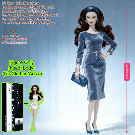 12 Inch 1/6 BJD MJD 12 Joint Supermodel Posable Fashion Figure Smooth Skin Texture Collectible No Clothes
