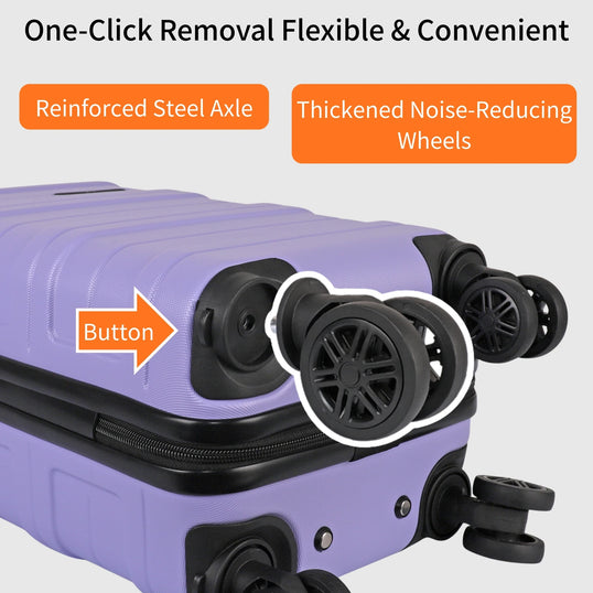 Ryanair 40x25x20 Cabin Suitcase with Detachable Wheels, Underseat Carry On Luggage, Airline Approved Cabin Bag for EasyJet & Wizz Air