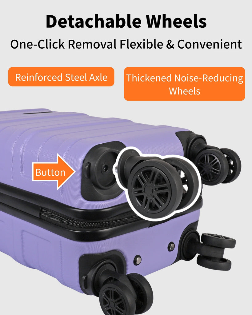 Ryanair 40x25x20 Cabin Suitcase with Detachable Wheels, Underseat Carry On Luggage, Airline Approved Cabin Bag for EasyJet & Wizz Air