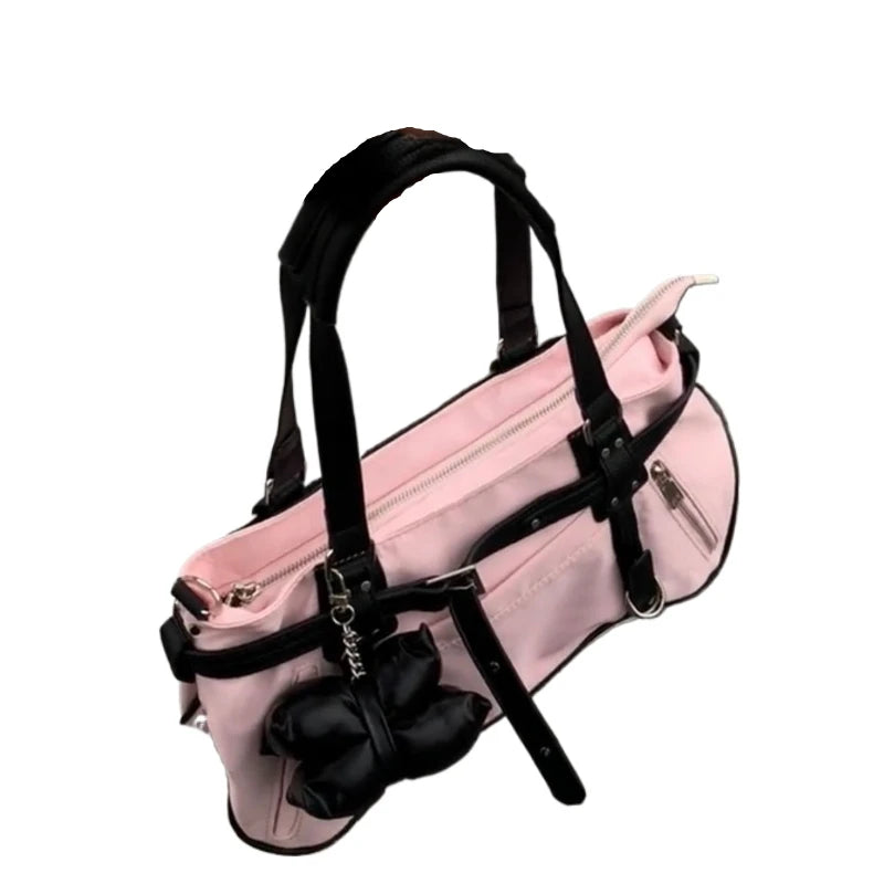 Korean Cute Harajuku Style Y2k Large Capacity Handbag Shoulder Bags Nylon Waterproof Cloth Commuter Storage Bags Women's Bag