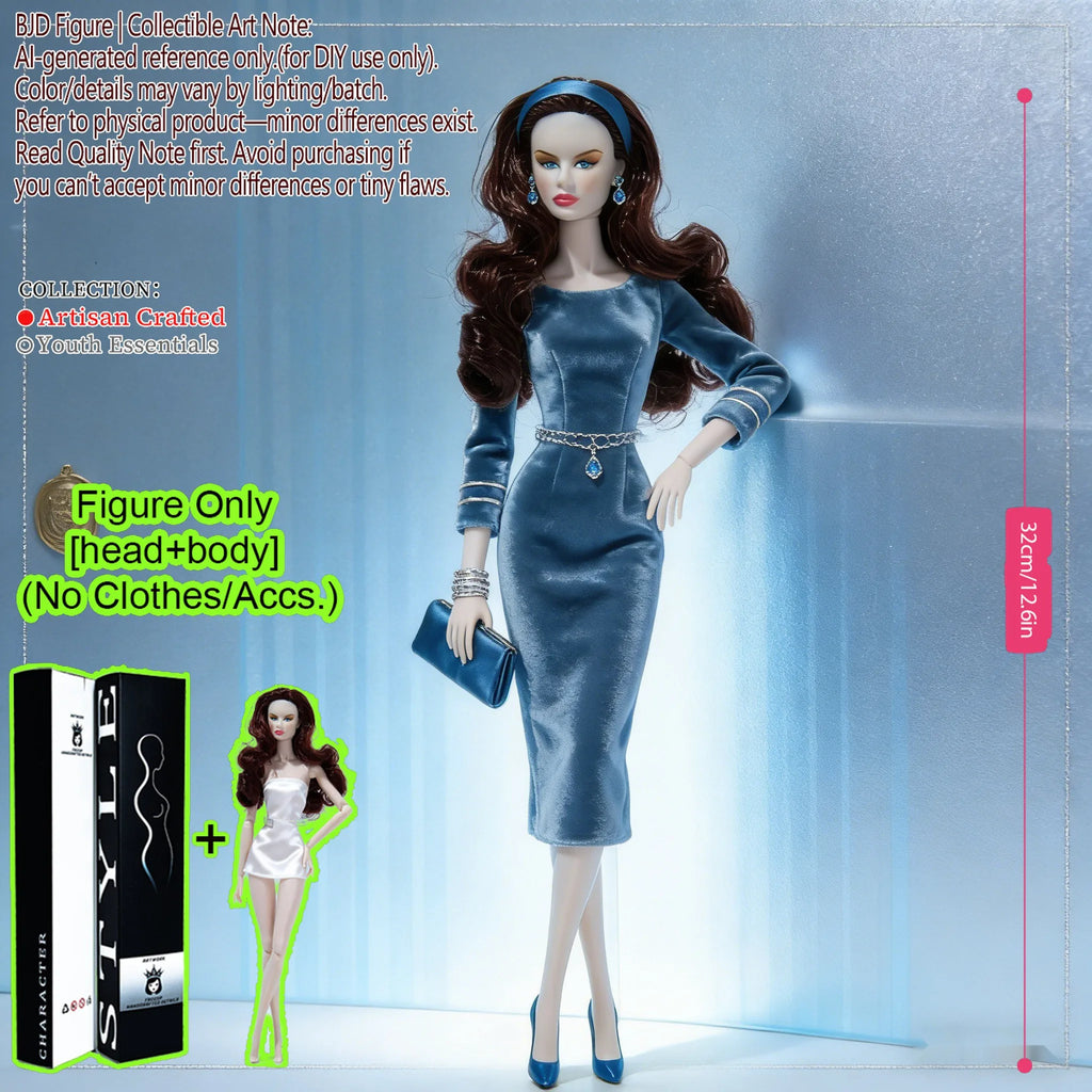 12 Inch 1/6 BJD MJD 12 Joint Supermodel Posable Fashion Figure Smooth Skin Texture Collectible No Clothes