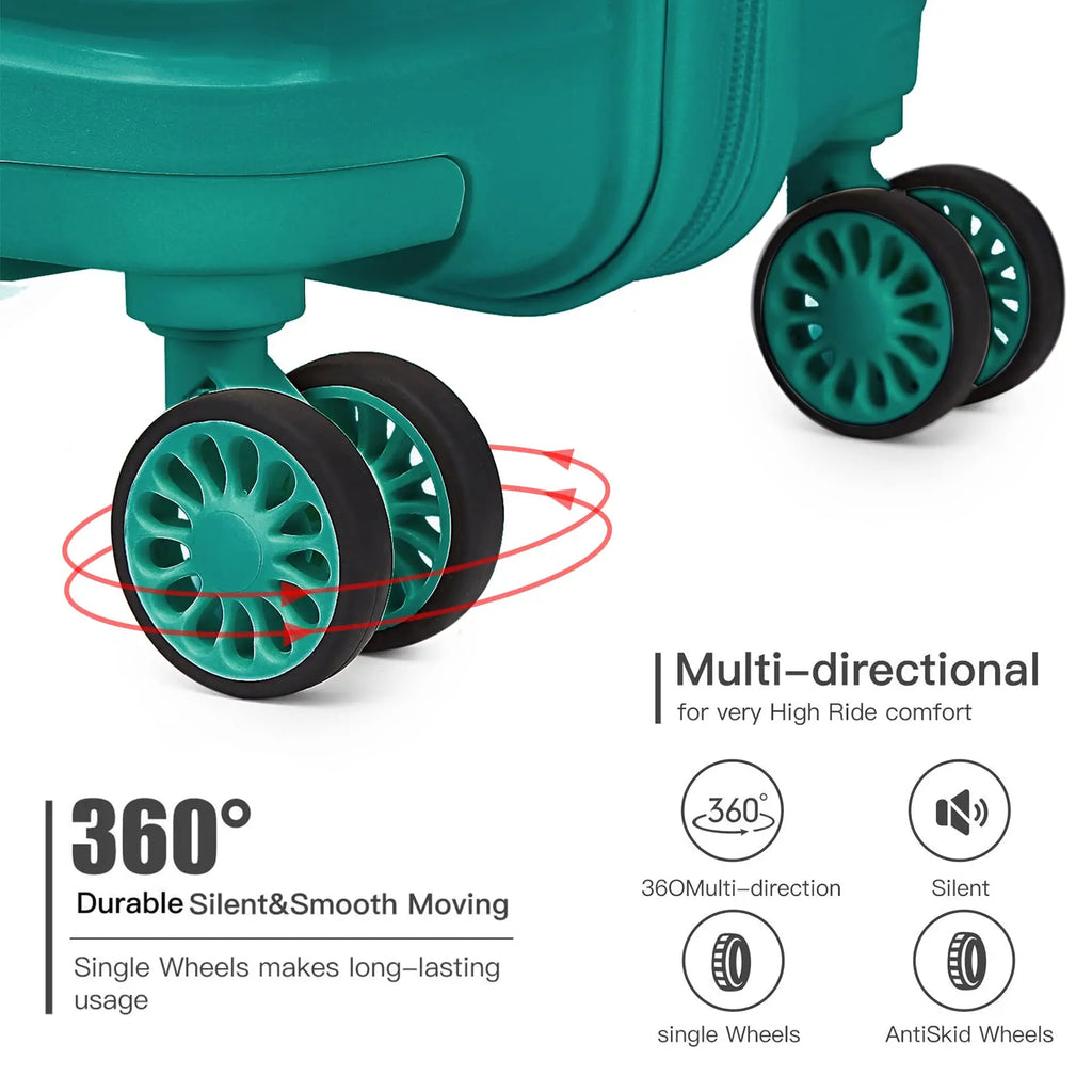 Luggage 4-Piece Lightweight Polypropylene Hard Shell Suitcase Set with TSA Locks & Spinner Wheels - 14"/20"/24"/28"