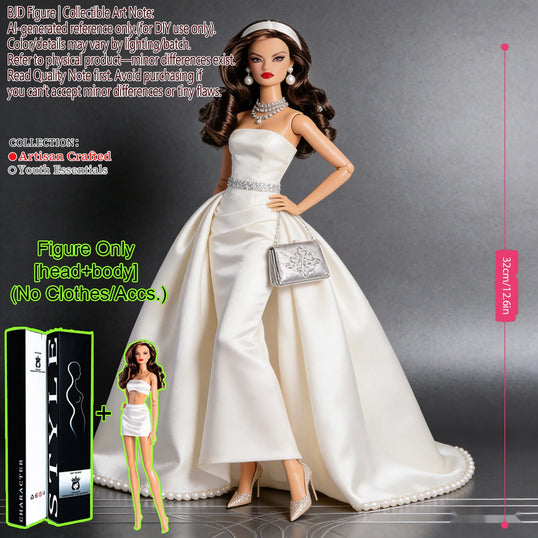 1/6 12Inch MJD BJD Fashion Supermodel Ball Joint Posable Figure Delicate Face Makeup Display Model No Clothes